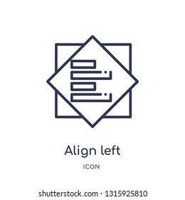 align left icon from signs outline collection. Thin line align left icon isolated on white background.