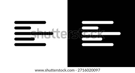Align left icon, silhouette pictogram. black icon set