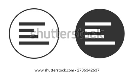 Align left icon symbol. Classic flat style. Simple clean Vectors.