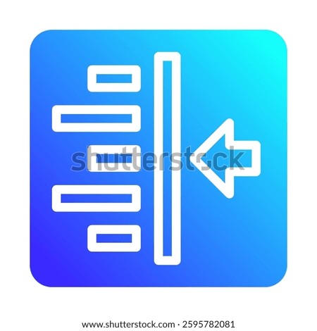 Align Left Icon Symbol for Graphic User Interface
