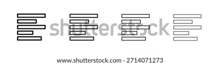 Align left icon symbol pictogram set