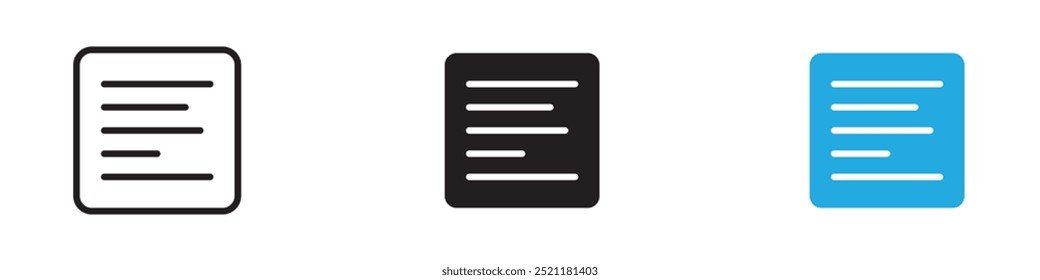 Align left icon thin line illustration