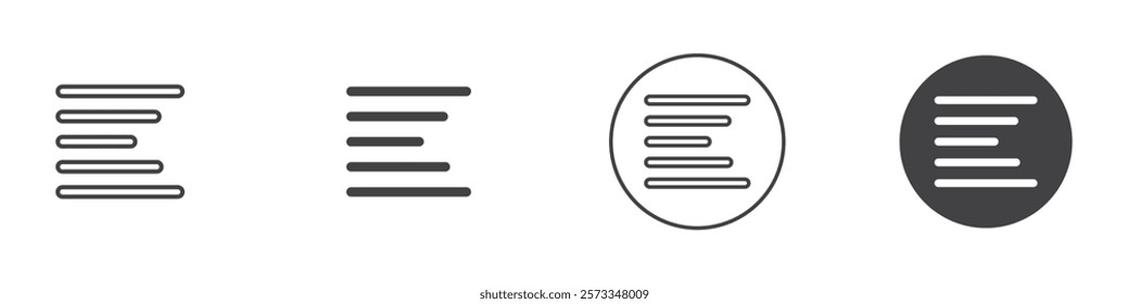 Align left icon Thin line art isolated