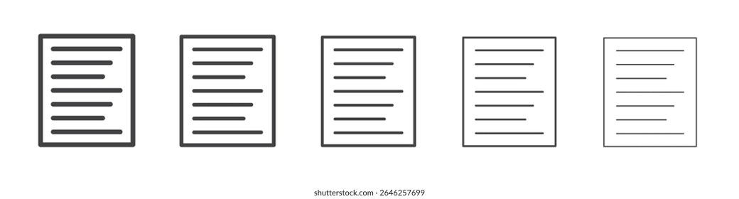 Align left icon vector outline set illustration sign