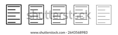 Align left icon vector outline set illustration sign