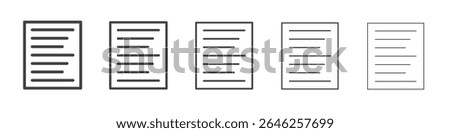 Align left icon vector outline set illustration sign