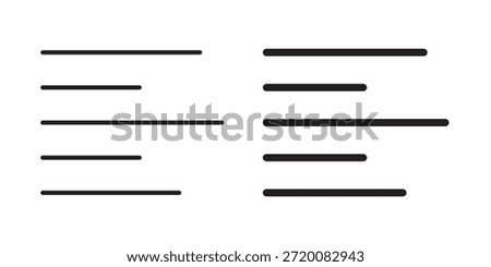 Align left icons of black colored in various styles