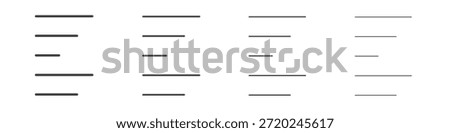 Align left icons for graphic and web design.