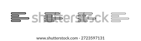 Align left icons outline black vector design. Line with editable stroke.