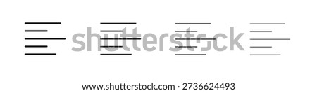 Align left icons. premium symbol. Vector sign icon logo template.