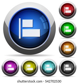 Align to left icons in round glossy buttons with steel frames