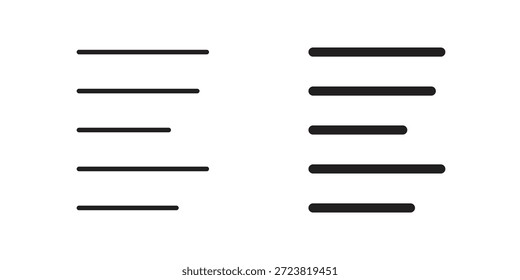 Alinhar ícones à esquerda Símbolo, ilustração de logotipo. conceito de ícone para web design
