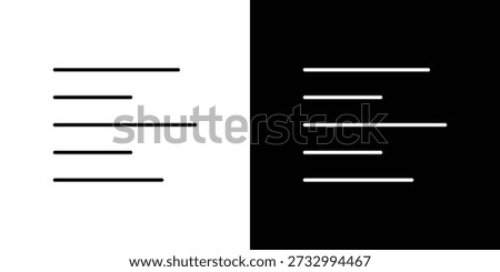 Align left icons symbols. Collection of simple black icons
