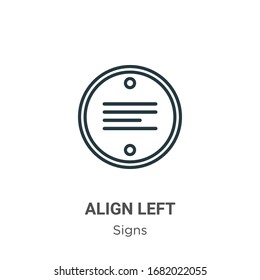 Align left outline vector icon. Thin line black align left icon, flat vector simple element illustration from editable signs concept isolated stroke on white background