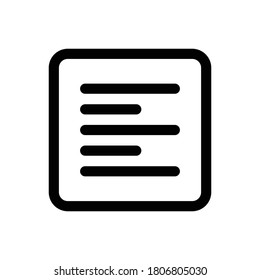 Align Left (Text Edition) icon outline vector. isolated on white background