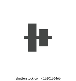 Align middle icon isolated on white background. Alignment symbol modern, simple, vector, icon for website design, mobile app, ui. Vector Illustration