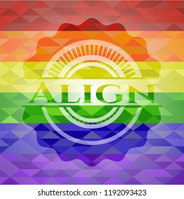 Align on mosaic background with the colors of the LGBT flag