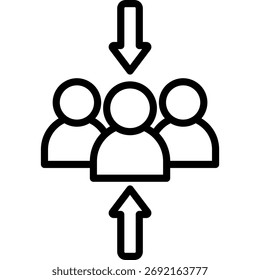 Gliederungssymbol ausrichten - Symbol für die Ausrichtung der Teamarbeit