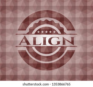 Align red geometric emblem. Seamless.