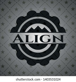 Align retro style black emblem. Vector Illustration. Detailed.