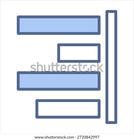 Align Right Blue Icon Style Collection