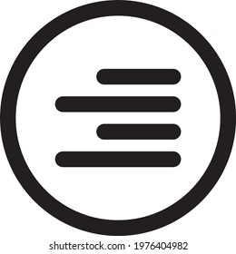 Align Right Circle Icon With Detailed Outline