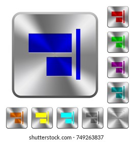 Align to right engraved icons on rounded square glossy steel buttons