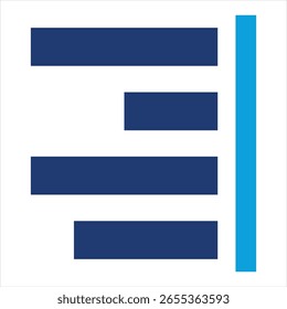Ilustração do vetor de ícone azul plano direito
