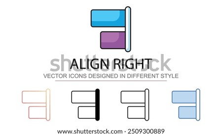 Align Right icon design with white background stock illustration