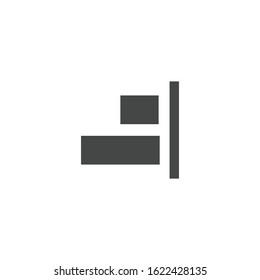Align right icon isolated on white background. Alignment symbol modern, simple, vector, icon for website design, mobile app, ui. Vector Illustration