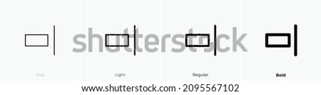 align right icon. Thin, Light Regular And Bold style design isolated on white background