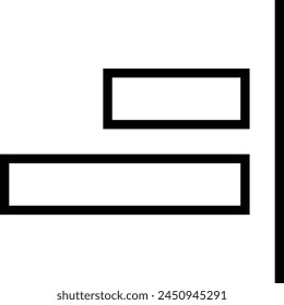 align right icon. Thin linear style design isolated on white background