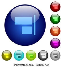 Align to right icons on round color glass buttons