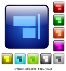 Align to right icons in rounded square color glossy button set