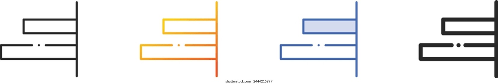 align right icon.Thin Linear, Gradient, Blue Stroke and bold Style Design Isolated On White Background