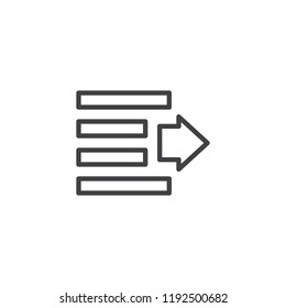 Align right tool outline icon. linear style sign for mobile concept and web design. Line vector icon. Symbol, logo illustration. Pixel perfect vector graphics