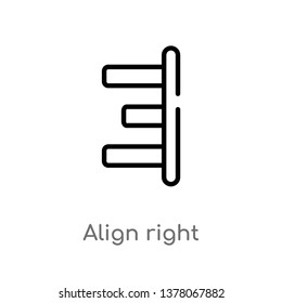 align right vector line icon. Simple element illustration. align right outline icon from signs concept. Can be used for web and mobile