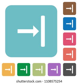 Align to right white flat icons on color rounded square backgrounds