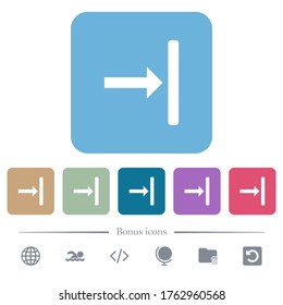 Align to right white flat icons on color rounded square backgrounds. 6 bonus icons included
