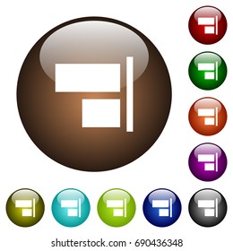 Align to right white icons on round color glass buttons