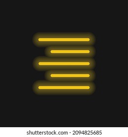 Align Right yellow glowing neon icon