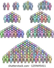 Align teams of Colorful people set