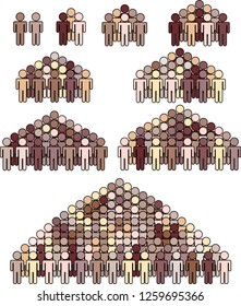Align teams of Various race people set