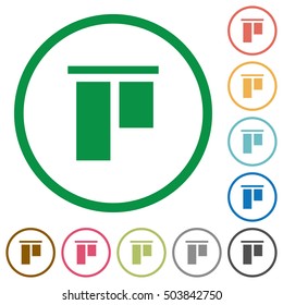 Align to top flat color icons in round outlines