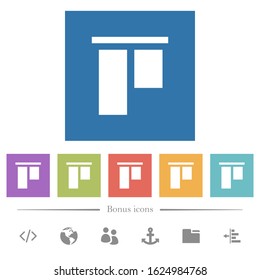 Align to top flat white icons in square backgrounds. 6 bonus icons included.