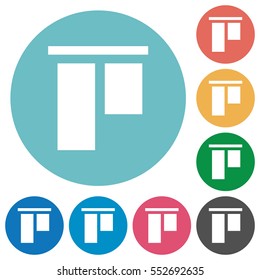 Align to top flat white icons on round color backgrounds