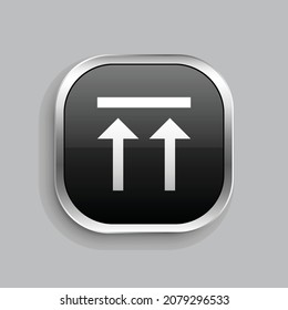 align top icon design. Glossy Button style rounded rectangle isolated on gray background. Vector illustration