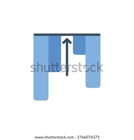 Align top icon for object positioning at top edge. Top aligned symbol for graphic design application or document editor interface.