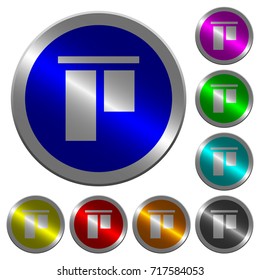 Align to top icons on round luminous coin-like color steel buttons