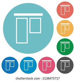 Align to top outline flat white icons on round color backgrounds